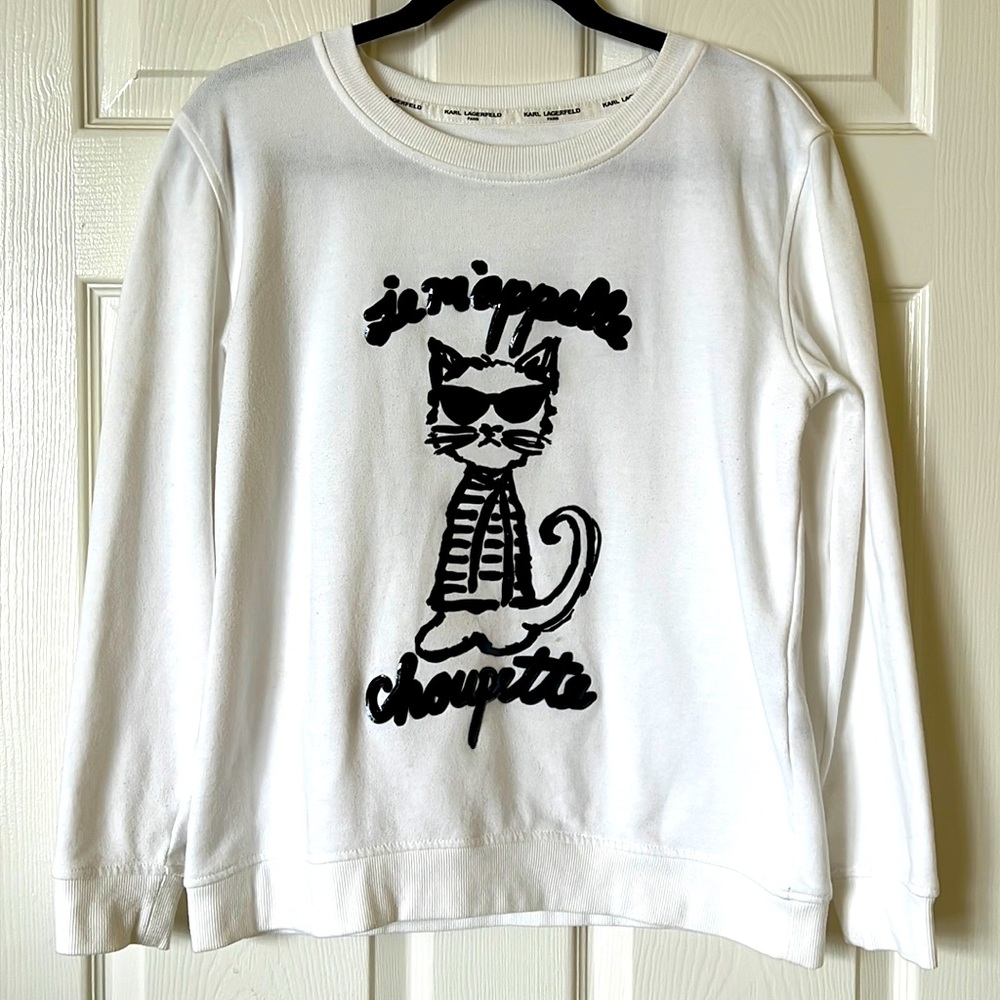 Karl Lagerfeld, white sweatshirt